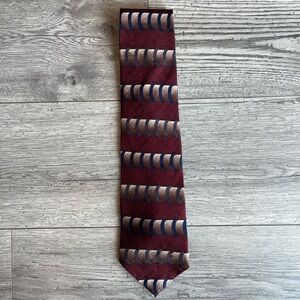 Kenneth Cole Reaction Men’s Neck Tie Burgundy Wine Blue Silk Workwear Dressy